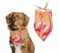 A Flock of Flamingos Dog Bandanas for Feeding Grooming, Triangle Pet Bibs Washable Pets Scarf for Cats & Dogs