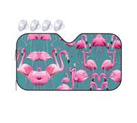 A Flock of Flamingos Medium Car Windshield Sunshade - Quick Cooling in The car in Summer, Portable Storage Sunshade