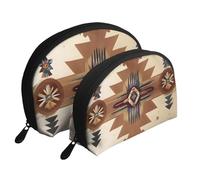 A flock of flamingos Moon Cosmetic Bag, Travel Makeup Pouch, Portable Waterproof Cosmetic Pouch for Girls Women., Native American Patterns, One Size