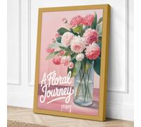 A Floral Journey Botanical Canvas Wall Art Print 24x16 Inch (61 x 41 cm)
