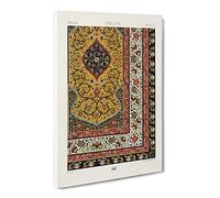 A Floral Persian Pattern By Albert Racinet Canvas Print | Gallery Wrapped 30mm Frame Wall Art | 20x14 inches | Ready to Hang | Retro Floral Picture | Living Room Bedroom Lounge Office