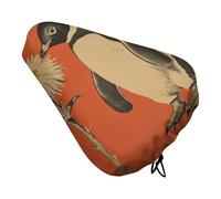 A Flower And Penguin Bike Seat Cover, Extra Soft Comfy Bicycle Cover, Rain Sun Protector Seats Protectors Durable Dustproof Covers for City Mountain Bikes