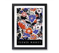 A Flower Market Exhibition No.4 Framed Print | A2 Black Framed Wall Art | Ready to Hang | Modern Floral Picture | Living Room Bedroom Lounge Office