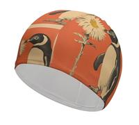 A Flower Swim Cap for Adult, Elastic Fabric Swimming Cap, Comfortable Bathing Cap for Long & Short Hair