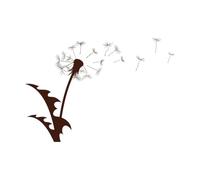 a Flowers of a Field Dandelion with Flying Seeds Vinyl Wall Stickers 36x51.8cm Equipped with Transfer Film kit Coffee