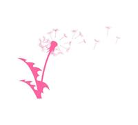 a Flowers of a Field Dandelion with Flying Seeds Wall Stickers 50.4x72.5cm Self Adhesive Pink