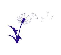 a Flowers of a Field Dandelion with Flying Seeds Wall Stickers 57.6x82.9cm Personalized Customization DarkBlue