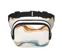 A fluttering veil Square double - layer fanny pack with adjustable shoulder strap - travelling fanny pack - perfect for outdoor sports, Black, One Size