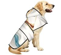 A Fluttering Veil Waterproof Dog Raincoat And Rain Jacket With Hood, Reflective Strips And Adjustable Belly Strap, Fits Small To Large Dogs