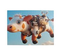 A Flying Little Cow Wooden Puzzle 500 Piece Jigsaw Puzzle for Adults Challenging Puzzle for Game Size 15"x20.4"