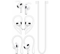 A-Focus Anti-Slip Set for AirPods 3rd Replacement Silicone Adjustable Ear Hook Ergonomic Design Wings Wingtip Ear Tips Strap Sport Earbuds Accessories Eartip Compatible with AirPods 3 White Strap