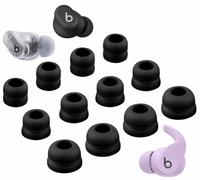 A-Focus Double Flange Ear Tips for Beats Solo Buds/Studio Buds+ / Fit Pro/Studio Buds Replacement Eartips Earbuds Compatible with Beats Fit Pro/Solo Buds/Studio Buds + Black L/M/S 6 Pairs