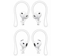 A-Focus for AirPods Pro 3 Ear Hooks Anti-Slip Ergonomic Design Comfortable Fit Sport Clip Anti-Lost Earhooks Accessories Compatible with AirPods 4, 3, 2 & 1, AirPods Pro 2 & 1 White 2 Pairs