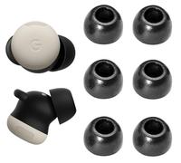 A-Focus for Pixel Buds Pro 2 Memory Foam Ear Tips Replacement Comfortable No Silicone Pain Fit in Case Eartips Cover Compatible with New Google Pixel Buds 2 Pro Black M 3 Pairs