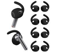 A-Focus Galaxy Buds 3 Ear Hooks Sport Ear Tips Replacement Anti-Slip Non-Slip Silicone Eartips and Covers Gel Wings Accessories Compatible with Samsung Galaxy Buds 3 Black 4 Pairs