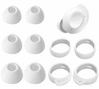 A-Focus Wingtip Ear Tips Kit for Galaxy Buds FE Replacement Silicone Anti-Slip Fit in Case Cover Eartips Ear Hook Earbuds Gel Wings Accessories Compatible with Samsung Galaxy Buds FE White 5 Pairs