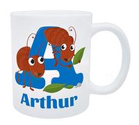 A for Arthur, A for Ant Themed Boys Personalised Plastic Unbreakable Kids Cup/Mug, Toddler Cup