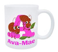 A for Ava-Mae, A for Ant Themed Girls Personalised Plastic Unbreakable Kids Cup/Mug, Baby/Toddler Cup