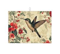 A Foraging Hummingbird Large Microfiber Dish Draining Mat Reusable Washable Dish Drainer Pad Rack Mat for Kitchen Accessory 18x24 Inch