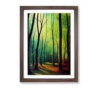 A Forest Adventure Framed Print for Living Room Bedroom Home Office Décor, Wall Art Picture Ready to Hang, Walnut A4 Frame (34 x 25 cm)