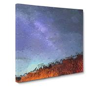A Forest Beneath the Stars Canvas Print | Gallery Wrapped 30mm Frame Wall Art | 20x20 inches | Ready to Hang | Modern Space Picture | Living Room Bedroom Lounge Office