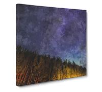 A Forest Beneath the Stars Canvas Print | Gallery Wrapped 30mm Frame Wall Art | 20x20 inches | Ready to Hang | Modern Space Picture | Living Room Bedroom Lounge Office