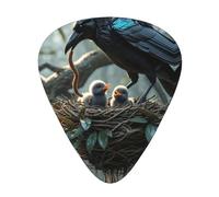 a forest crow Printed pick set - 12 pieces, thin, medium and thick guitar picks, suitable for guitar, bass, electric guitar and ukulele