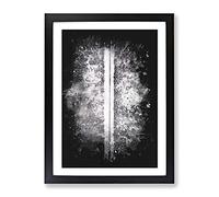 A Forest Road In Sweden Paint Splash Modern Framed Print | A3 Black Framed Wall Art | Ready to Hang | Modern Landscape Picture | Living Room Bedroom Lounge Office