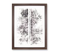 A Forest Road In Sweden Watercolour Modern Framed Wall Art Print, Ready to Hang Picture for Living Room Bedroom Home Office Décor, Walnut A4 (34 x 25 cm)