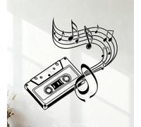 a Four Different Types of Music Notes Wall Stickers 42x42.1cm Art Decoration Black