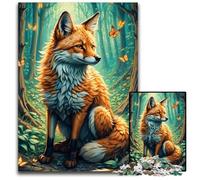 A Fox And Butterflies Jigsaw Puzzles for Adults 1000 Piece Jigsaw Puzzles Brain Teaser Game Interactive Family Game Suitable for Ages 14 1000 PCS(38x26cm)
