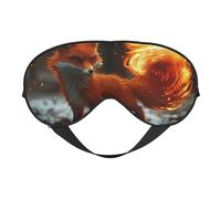 A Fox with Its Tail On Fire Print Sleep Mask with Adjustable Strap, Comfortable Eye Cover for Travel, Yoga, Napping, Sleeping & Relaxation
