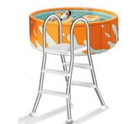 A-Frame 4 Step Stainless Steel Pool Ladder, Pool Steps for 135cm Above Ground Pools, Non-Slip Wide Steps, Stable Structure with 250kg Capacity,85cm