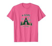 A-Frame Cabin Rustic Mountain Retreat T-Shirt, Men, Pink Heather, L