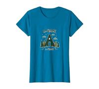 A-Frame Cabin Rustic Mountain Retreat T-Shirt, Women, Sapphire, XL