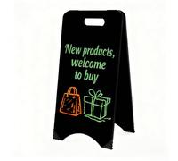 A-Frame Chalkboard Sign 15 x 30 Double Sided Displays Floor Standing Chalkboard Sturdy Sidewalk Sign Sandwich Board Foldable Standing Outdoor Blackboard for Restaurant, Wedding, Business