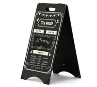 A-Frame Chalkboard Sign 15 x 30 Double Sided Displays Floor Standing Chalkboard Sturdy Sidewalk Sign Sandwich Board Foldable Standing Outdoor Blackboard for Restaurant, Wedding, Business