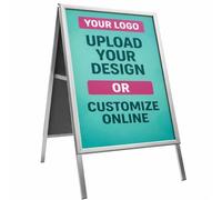 A-Frame Pavement Sign | Custom Printed Sandwich Board | Double-Sided Outdoor Advertising Display for Shops, Cafes & Restaurants | Silver Aluminium Frame | A1 Size