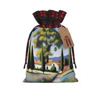 A French Landscapes Holiday Printed Drawstring Pouch S For Party Wrapping, Wedding Favor, And Storage