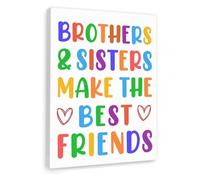 A Friend for Life Canvas - Siblings Bond Brother Sister Wall Art, Heartwarming Decor for Shared Kids Room & Nursery (Unframed,16x24inch(40x60cm))