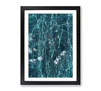A Frozen Lake In Abstract Modern Framed Print | A2 Black Framed Wall Art | Ready to Hang | Abstract Landscape Picture | Living Room Bedroom Lounge Office