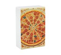 A Full Pizza Cigarette Case Waterproof Crush-Proof Cigarette Holder Case Compact Travel Cigar Holder for 20 Cigarettes Durable Scratch-Resistant Design for Men & Women