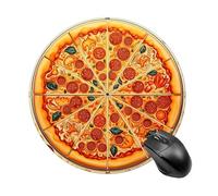 A Full Pizza Mouse Pad Round Laptop Mouse Mat Cute Computer Mousepad Keyboard Pad Non-Slip Desk Pads for Gaming Office Work Home