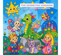 A Fun Abstract Coloring Book "The Geometric Kingdom" 30 Fantasy Coloring Pages for Kids Ages 4-8 with Prince, Princess, Magical Animals, Shapes, and Fantasy Worlds