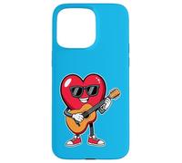 A FUN CARTOON RED HEART PLAYING ACOUSTIC GUITAR Case for iPhone 15 Pro Max