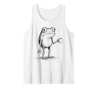 A Funny Frog Animal with Coffee Mug Tank Top