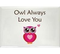A funny Valentine Love fridge magnet with a picture of a pink Owl and the wording Owl always love you from our unique Valentines gift range. An original gift idea for girlfriend , boyfriend , husband , wife 727