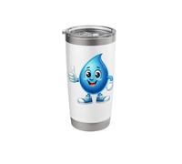 A Funny Water Droplet with a face and Hands and Shoes Drops Stainless Steel Insulated Tumbler