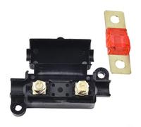 A fuse holder equipped with heat shrink technology designed to meet the demands of modern automotive systems (150A red)