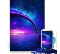 A Futuristic Glowing Bridge over An Alien Sea 1000 Pieces Puzzles for Adults Strong Memory Quality Print Fun Challenge Night Fun (38x26cm)
